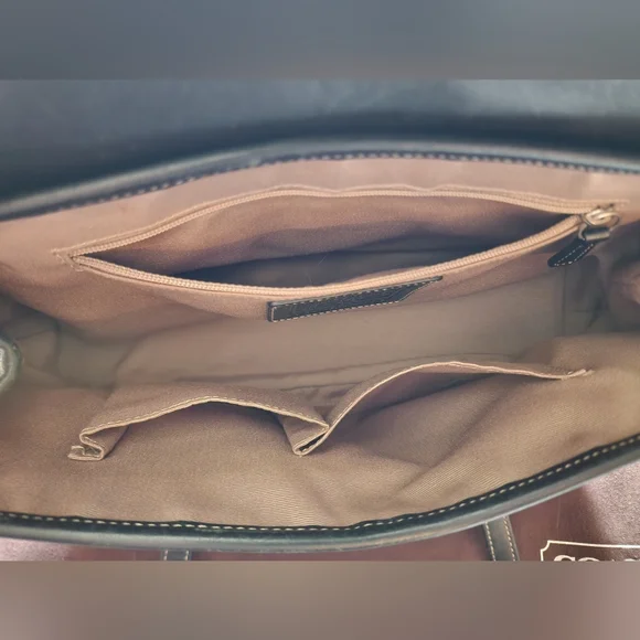 Coach Hampton Black Leather Satchel & Matching Wallet - Picture 7 of 16